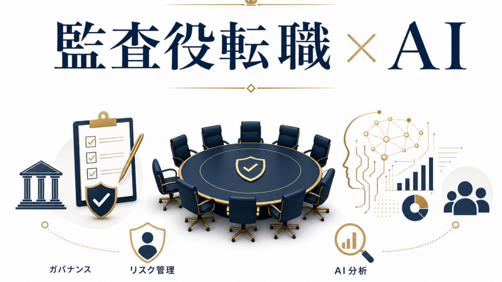 監査役・監査等委員への転職準備をAIで整理するエグゼクティブのイメージ