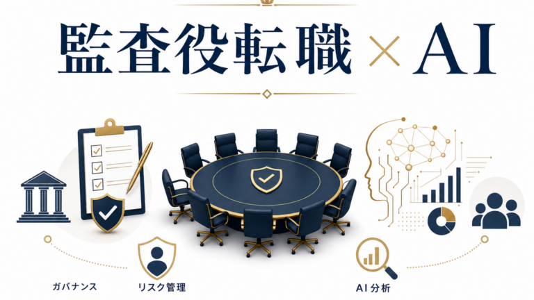 監査役・監査等委員への転職準備をAIで整理するエグゼクティブのイメージ