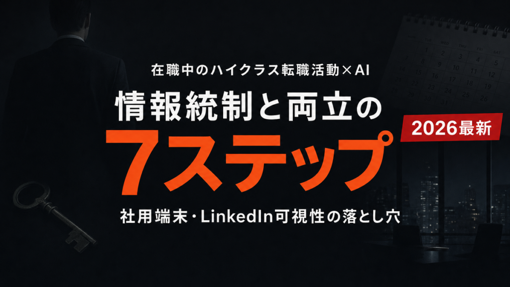 【2026年最新】在職中のハイクラス転職活動×AI完全ガイド
