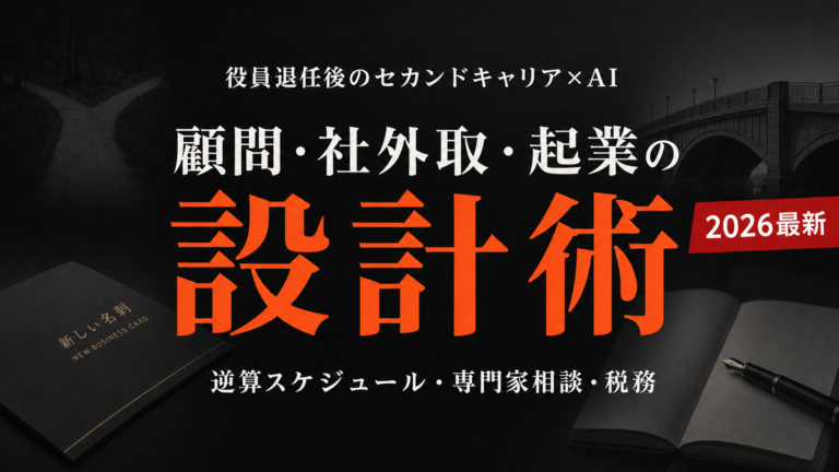 【2026年最新】役員退任後のセカンドキャリア×AI活用設計