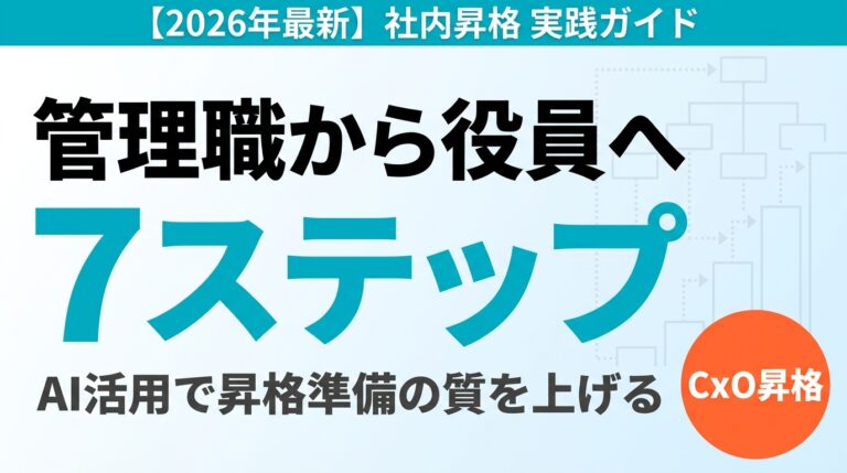 【2026年最新】管理職からCxO・役員へ社内昇格するAI活用7ステップ