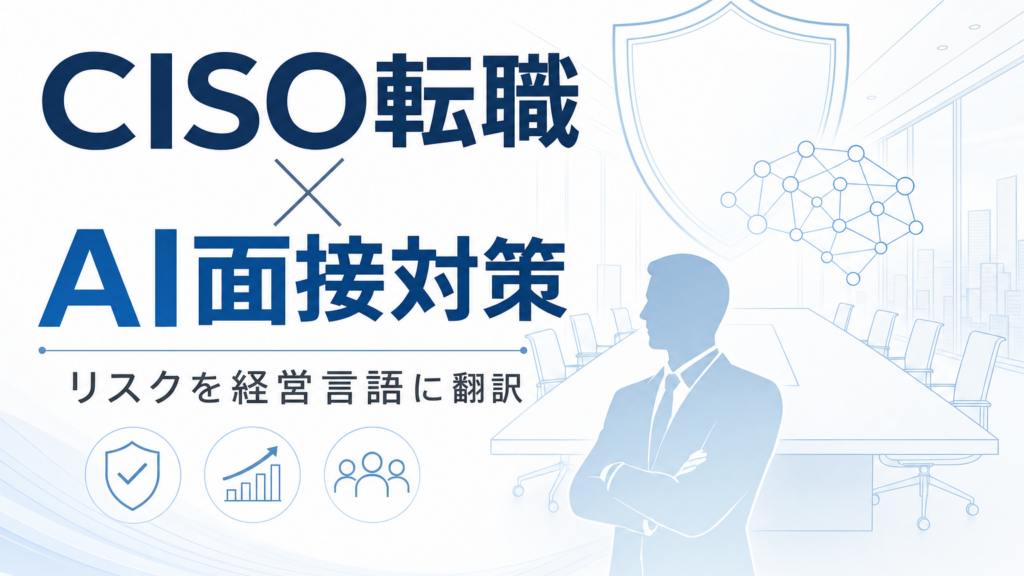 CISO転職でAIガバナンスとサイバーリスクを説明する経営人材の図解