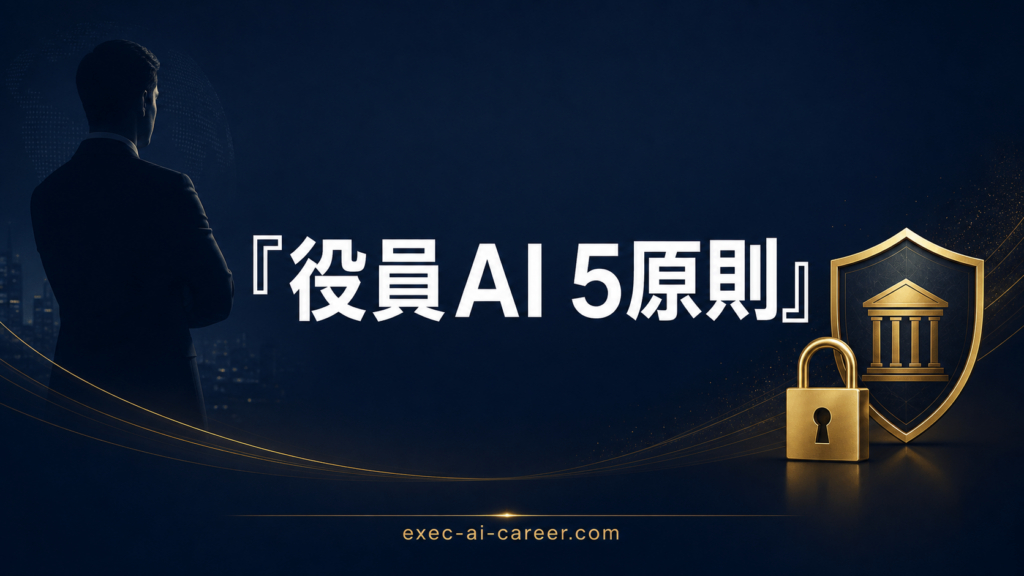 【2026年最新】役員・経営層のAI活用5原則｜情報漏洩対策と意思決定加速