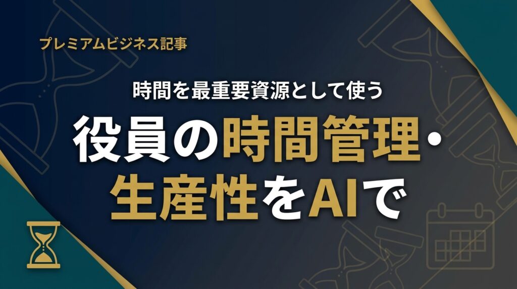 【2026年最新】役員の時間管理・生産性をAIで｜経営者の時間術7ステップ